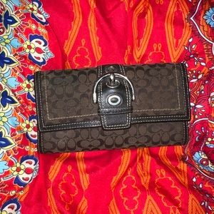 Tri Fold Coach Wallet with Logo Print